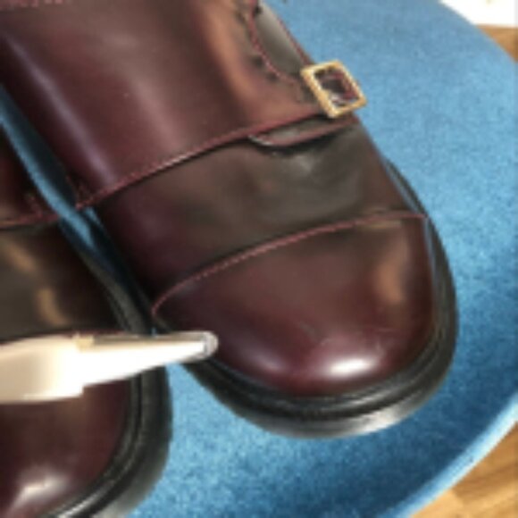 Electric Karma Scotty Wine Loafer Shoes Double Buckle Leather Burgundy Women's 7 - Picture 7 of 10